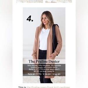 Praline knit open Cardigan